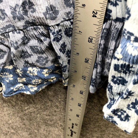 Illa Illa Romper Womens Large L Blue Floral Boho Ruffle Hem V-neck Short Sleeve - Picture 8 of 10